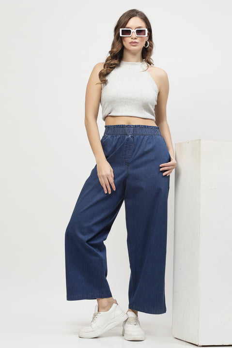 Denim Flare Long Pants